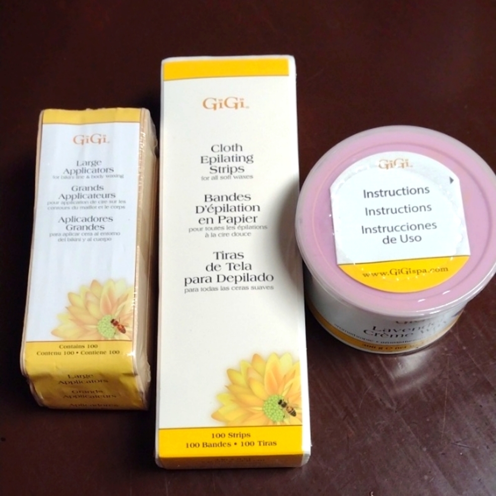 GIGI WAX Cloth Epilating Strips and Applicators Set - Yellow